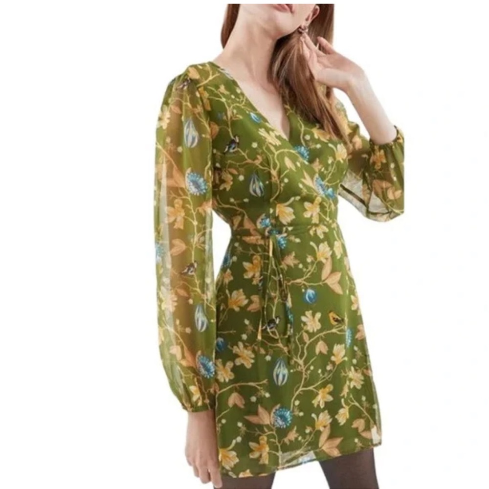 URBAN OUTFITTERS Wrap Green Dress
